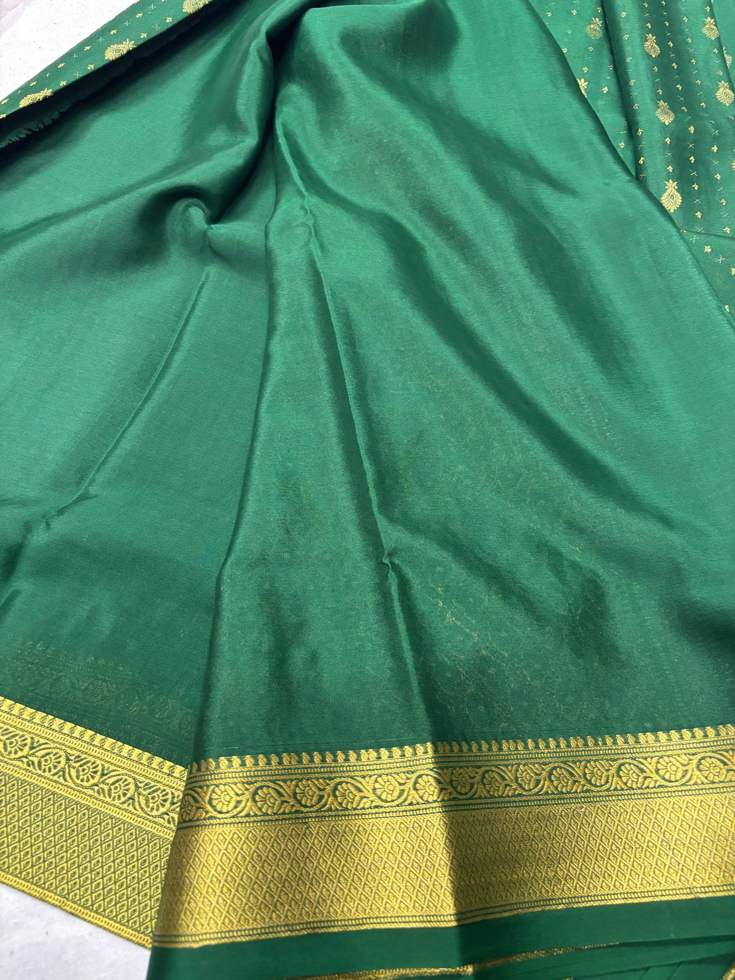 Emerald Vriksha Pure Mysore Silk Saree -Green