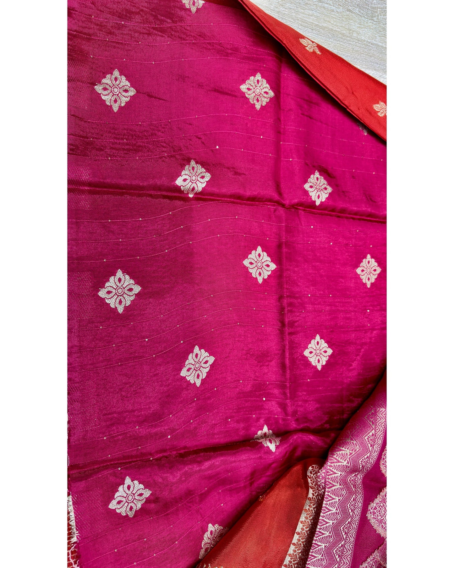 Oil red with pink semi premium banaras
