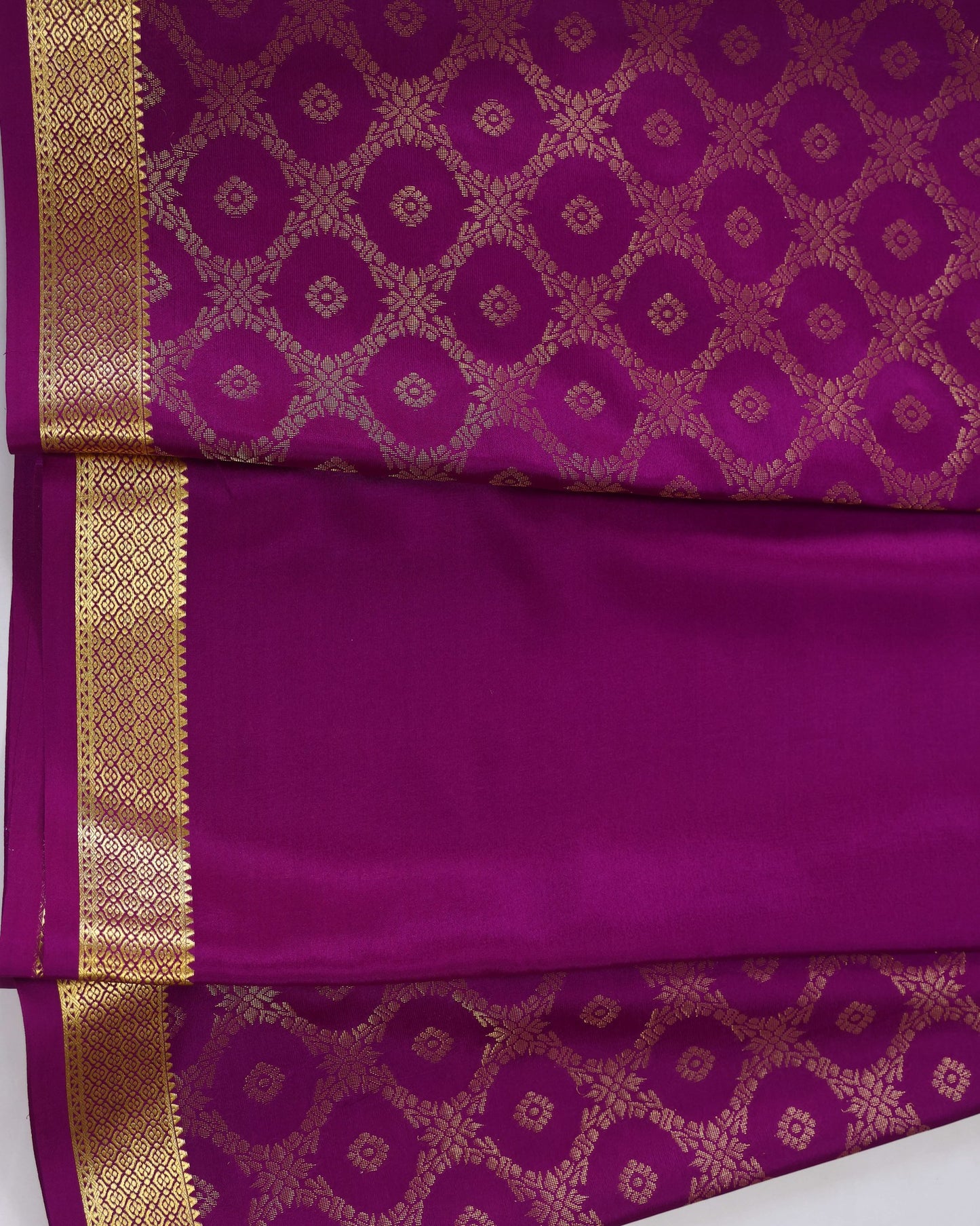 magenta brocade butta pure mysore silk