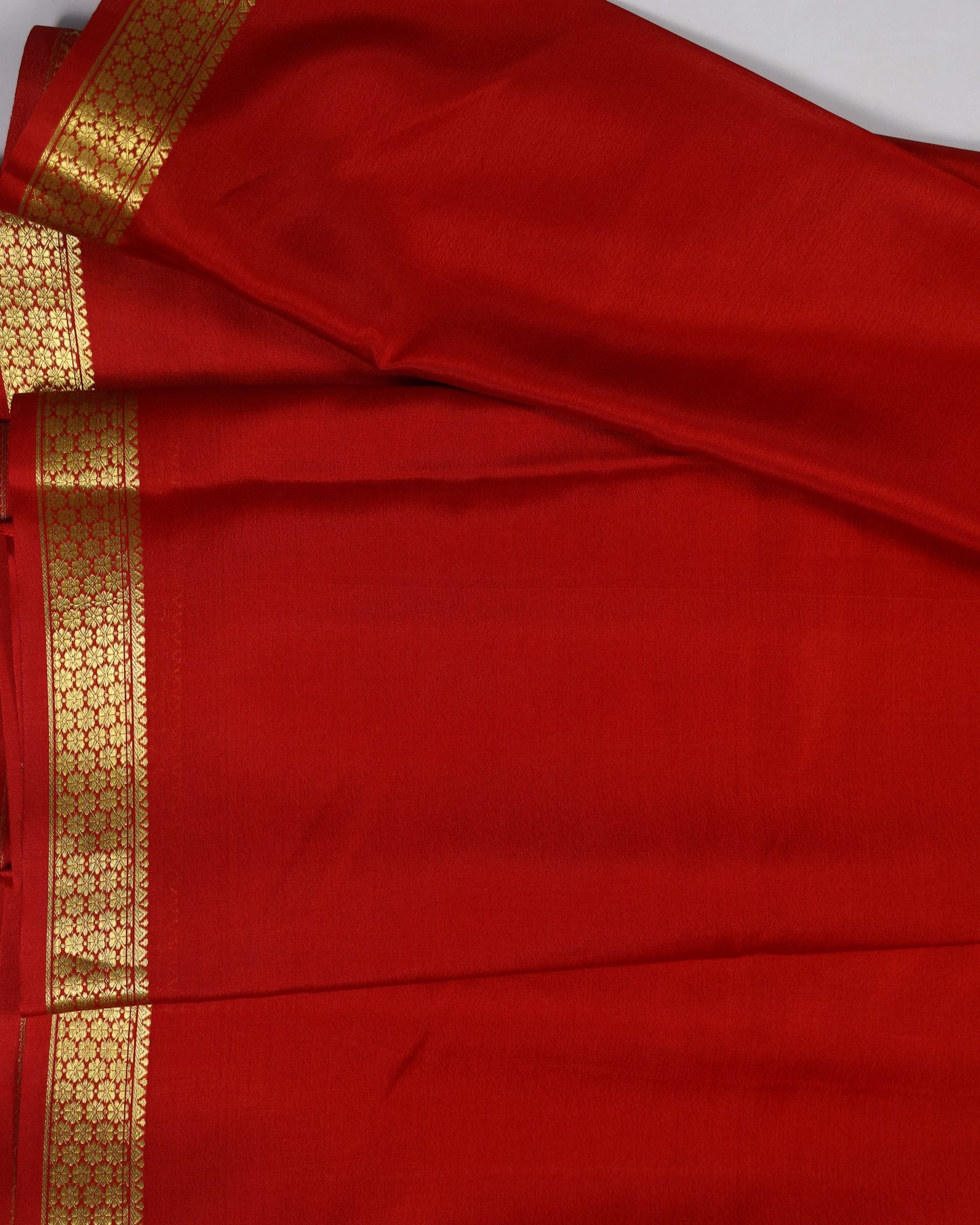 Red self 60gsm pure mysore silk
