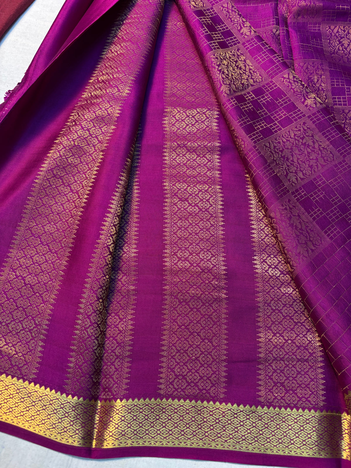Brocade Pure Mysore Silk saree -Purple