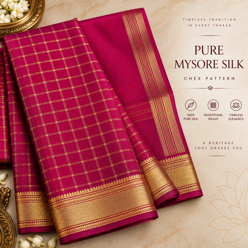 pure mysore silk checks