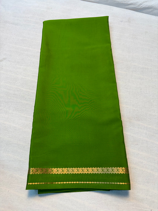 Pure Mysore Silk with small Border -Green