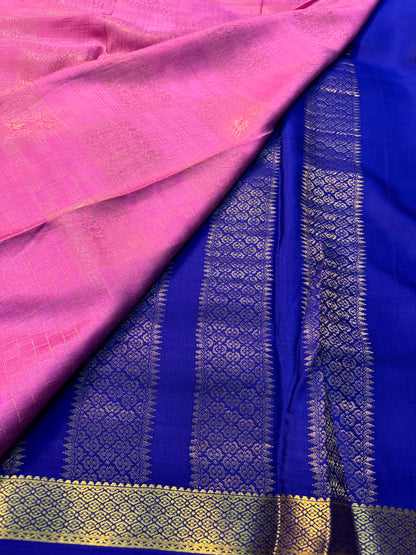 Brocade Pure Mysore Silk saree -Pink