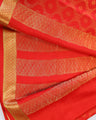 Red  brocade butta pure mysore silk