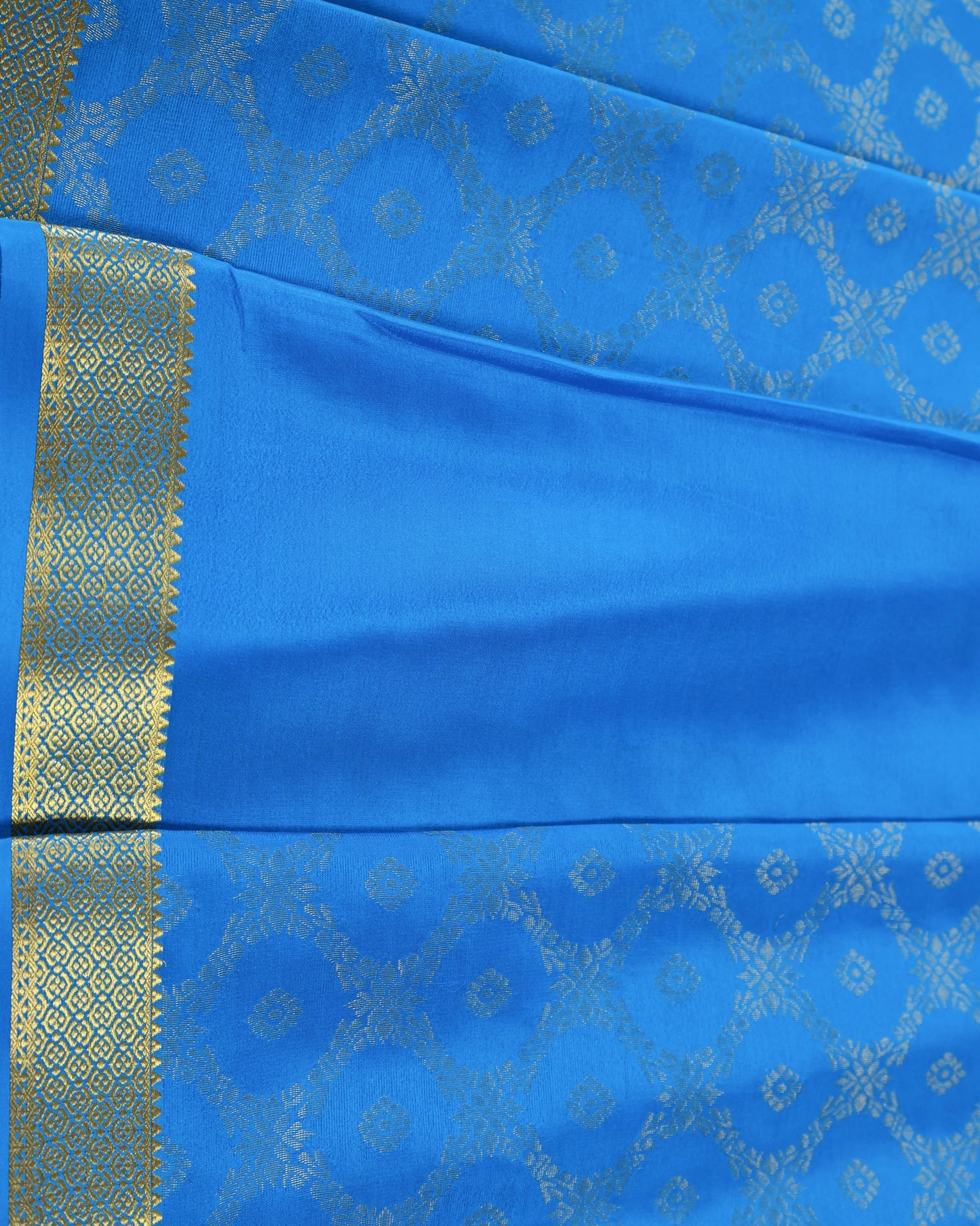 Blue  brocade butta pure mysore silk