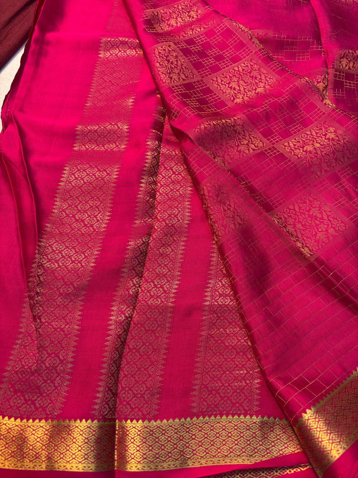 Brocade Pure Mysore Silk saree -Pink
