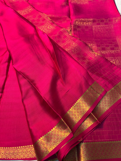 Brocade Pure Mysore Silk saree -Pink