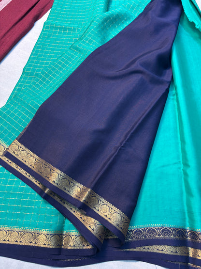 Small checks Pure Mysore Silk saree - Rexona