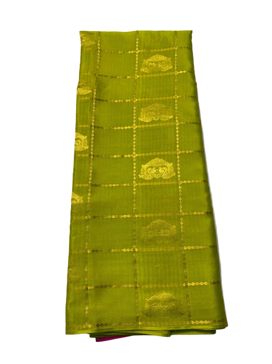 Ratha Vara Pure Mysore Silk Saree - Green