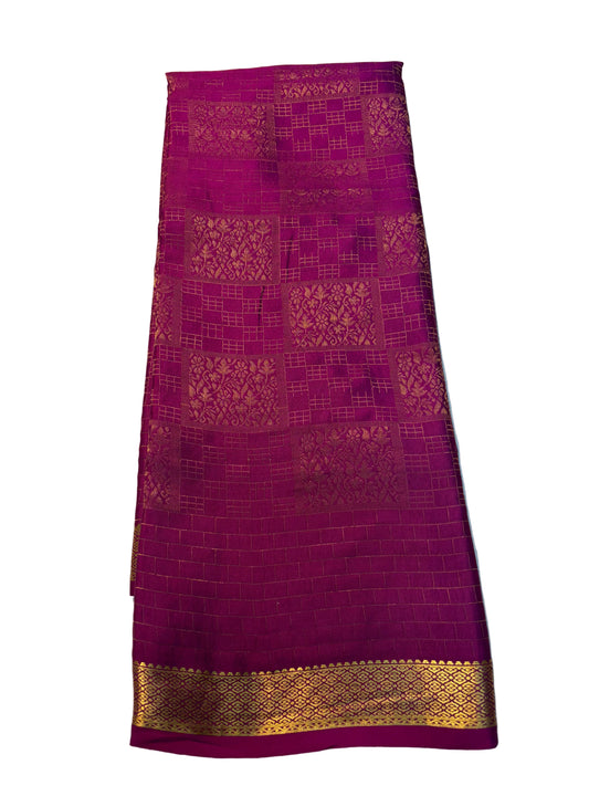 Brocade Pure Mysore Silk saree -Purple