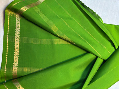Pure Mysore Silk with small Border -Green