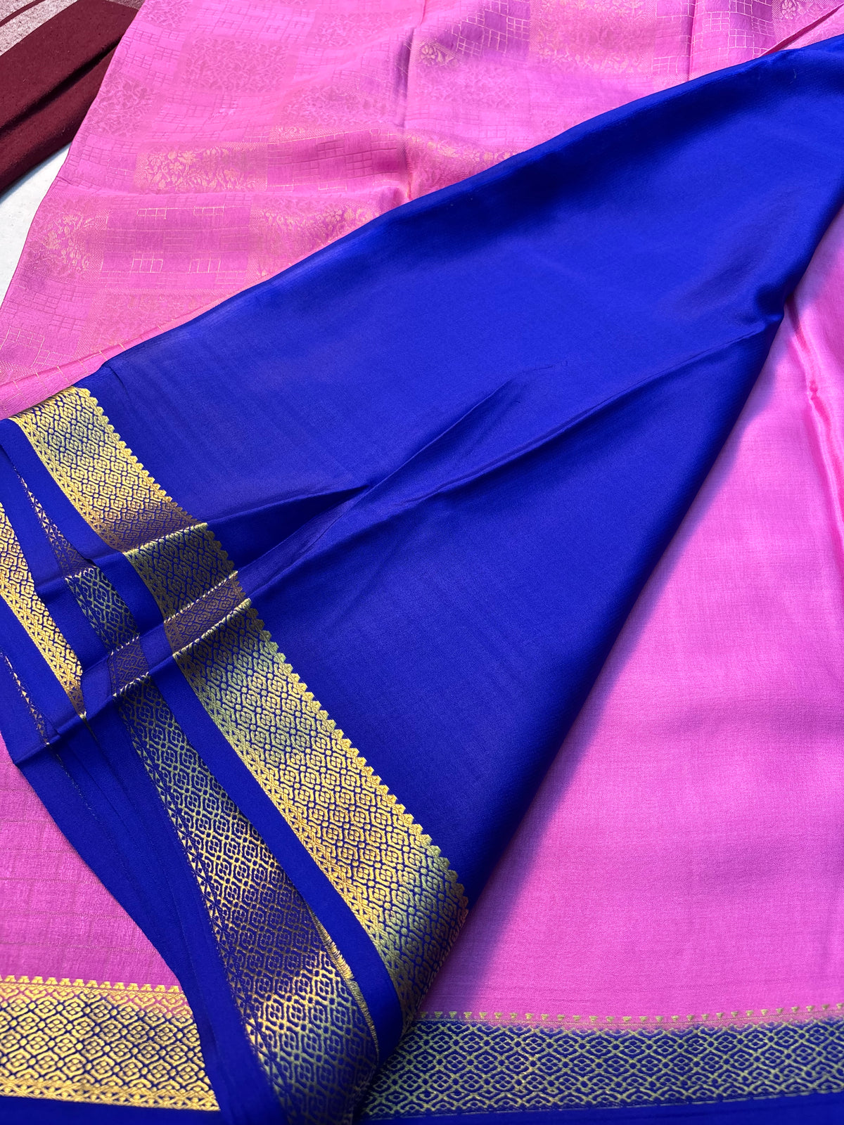 Brocade Pure Mysore Silk saree -Pink