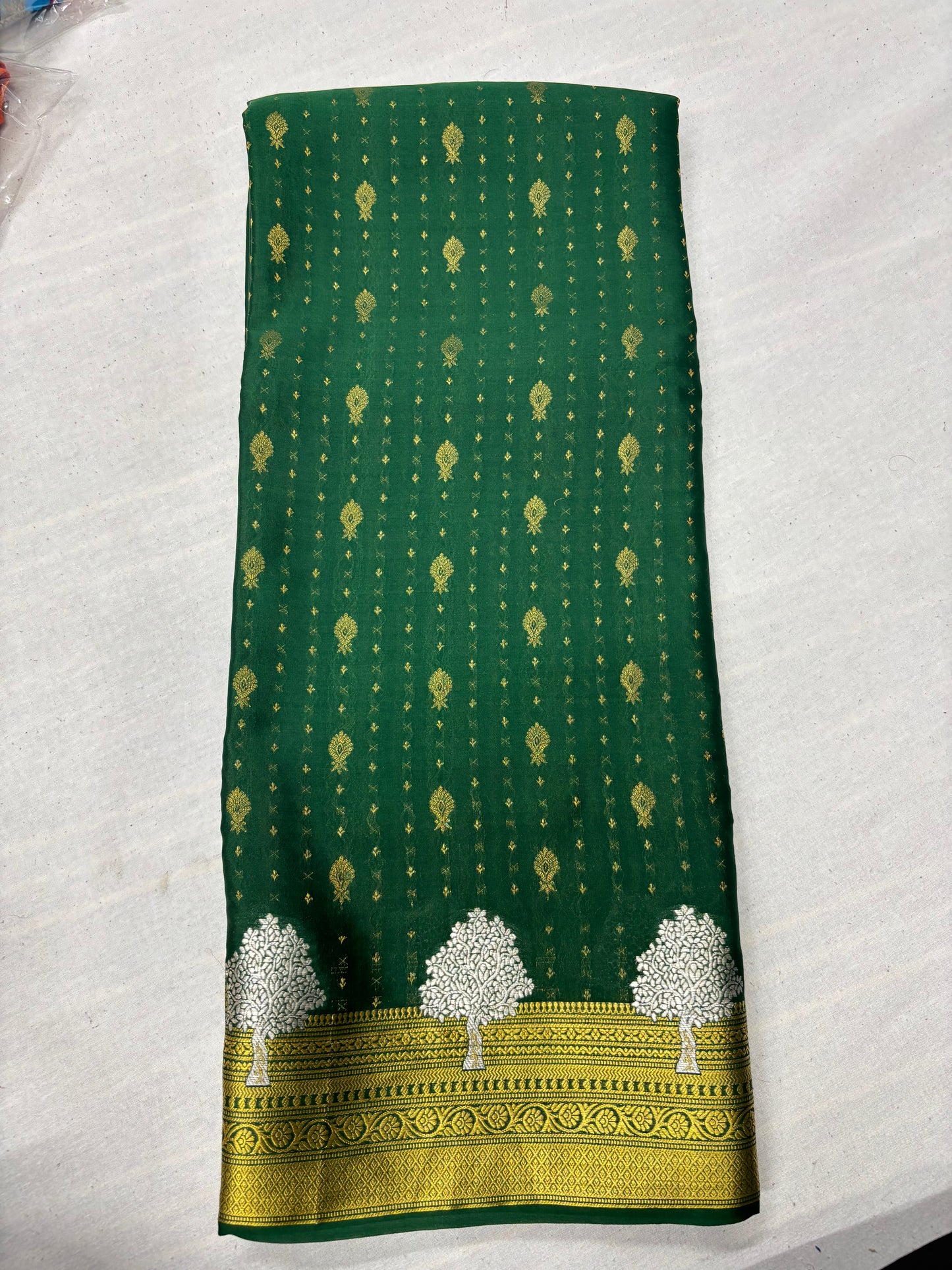 Emerald Vriksha Pure Mysore Silk Saree -Green