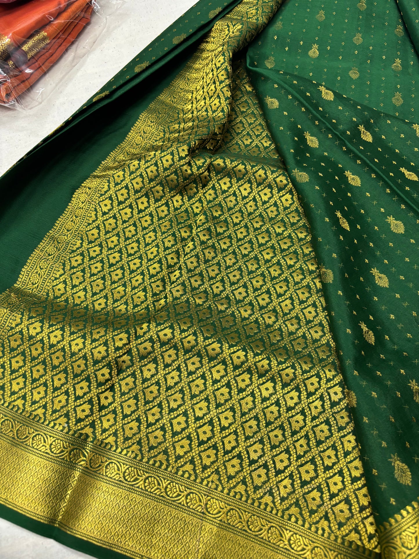 Emerald Vriksha Pure Mysore Silk Saree -Green