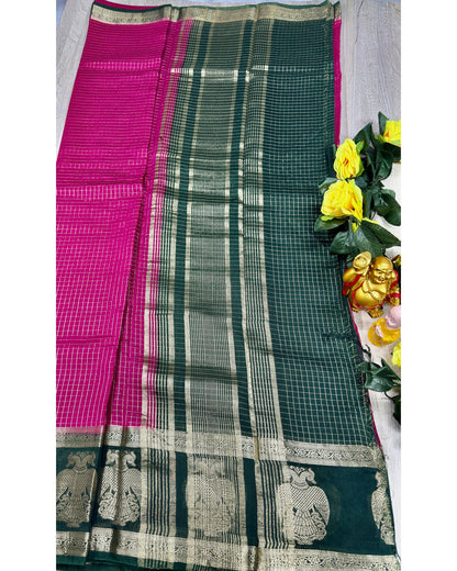 Pink with green gangabarunda boder