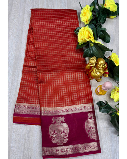Orange with pink gangabarunda boder