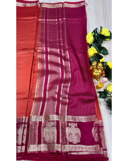Orange with pink gangabarunda boder