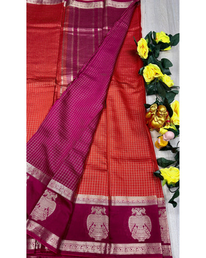 Orange with pink gangabarunda boder