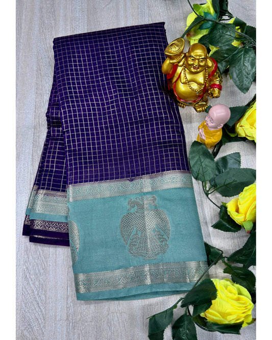 Blue with sea green gangabarunda boder
