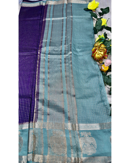 Blue with sea green gangabarunda boder