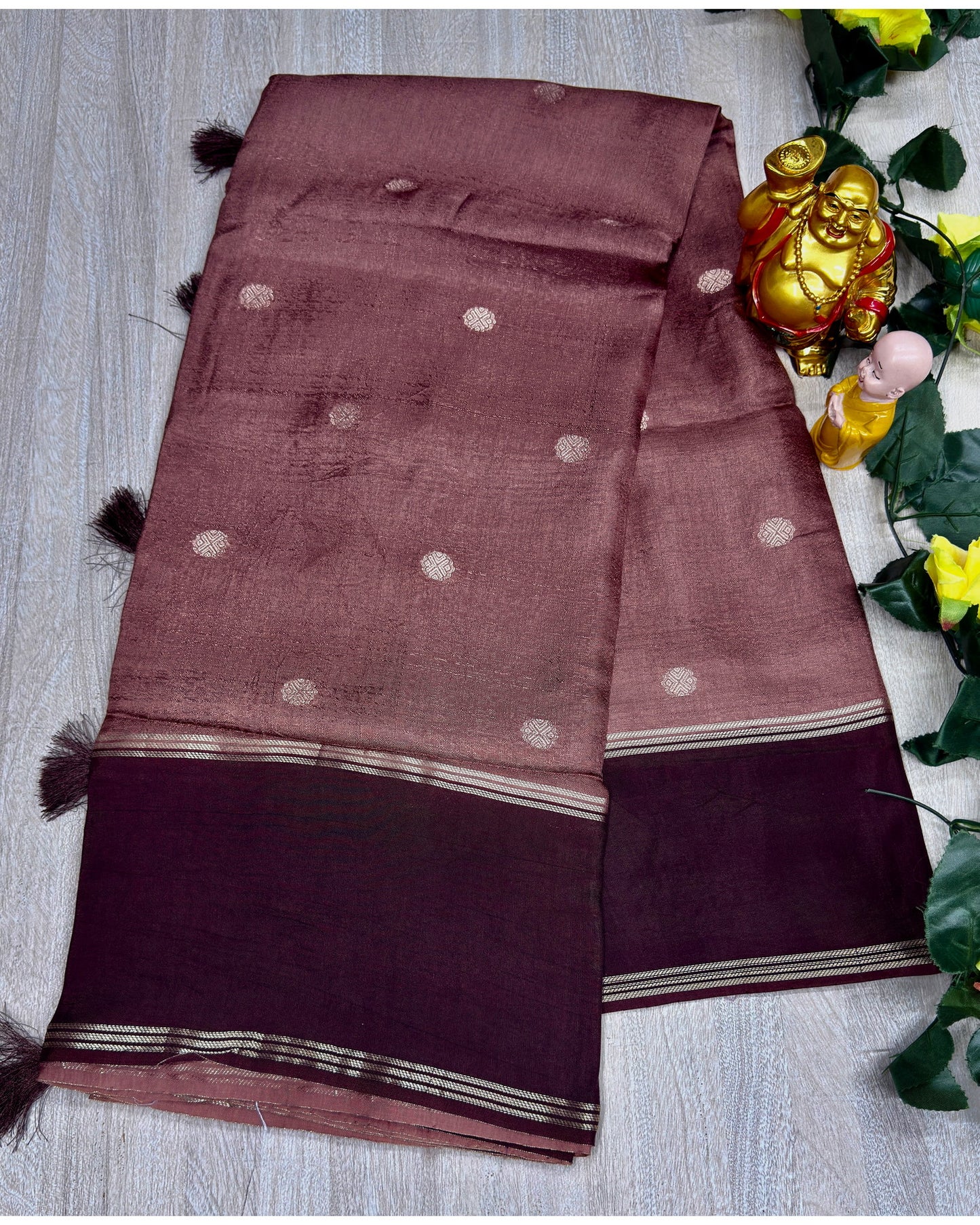 Onion pink with marron soft silk with butta (CK-127)