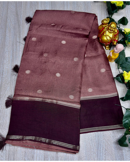 Onion pink with marron soft silk with butta (CK-127)