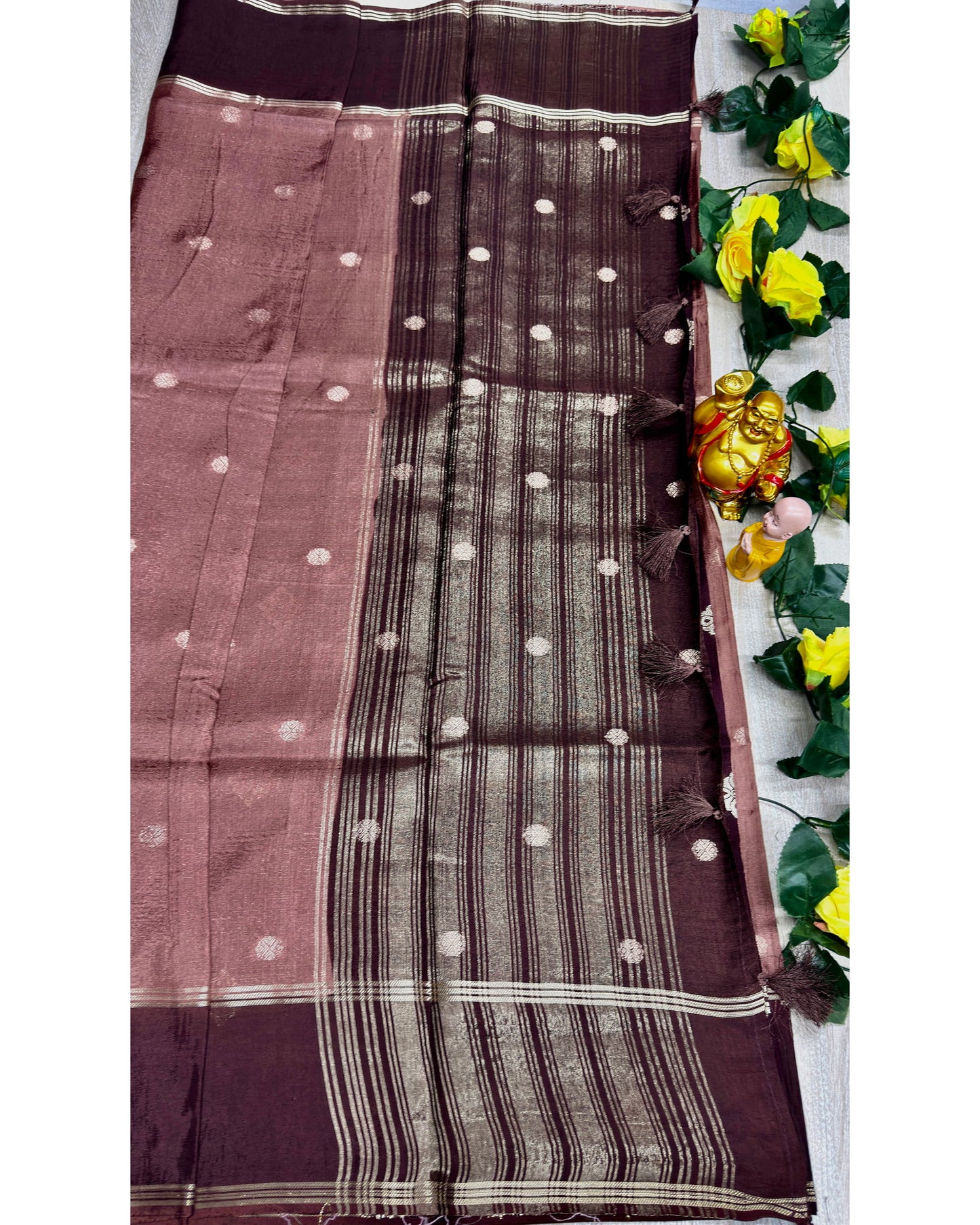 Onion pink with marron soft silk with butta (CK-127)