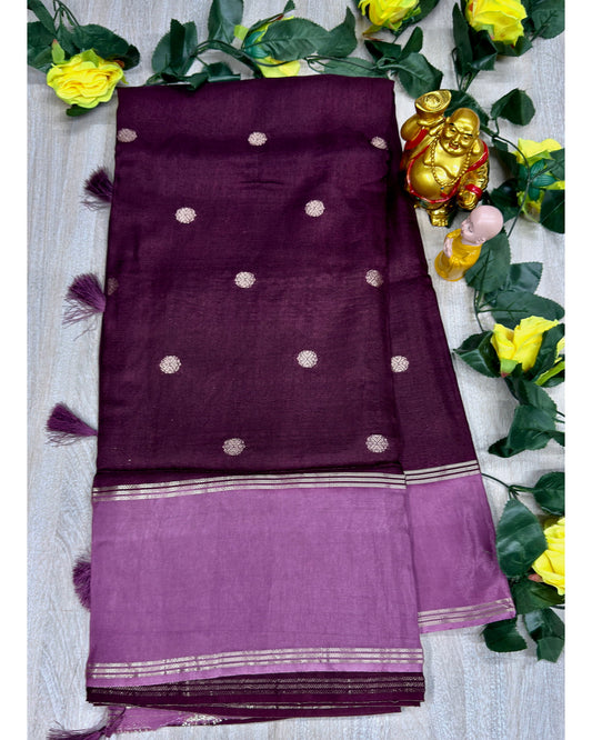 Megentha with pink soft silk with butta (CK-128)