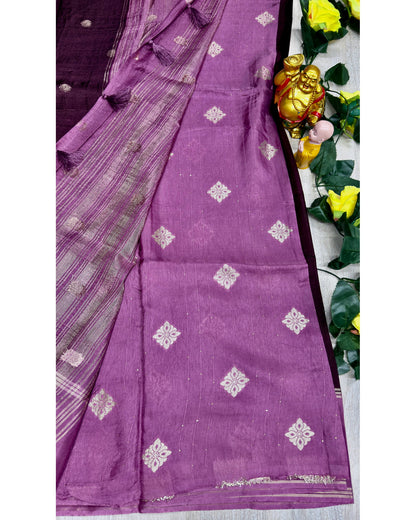 Megentha with pink soft silk with butta (CK-128)
