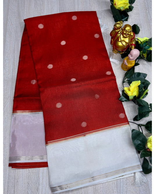 Orange with cream soft silk with butta