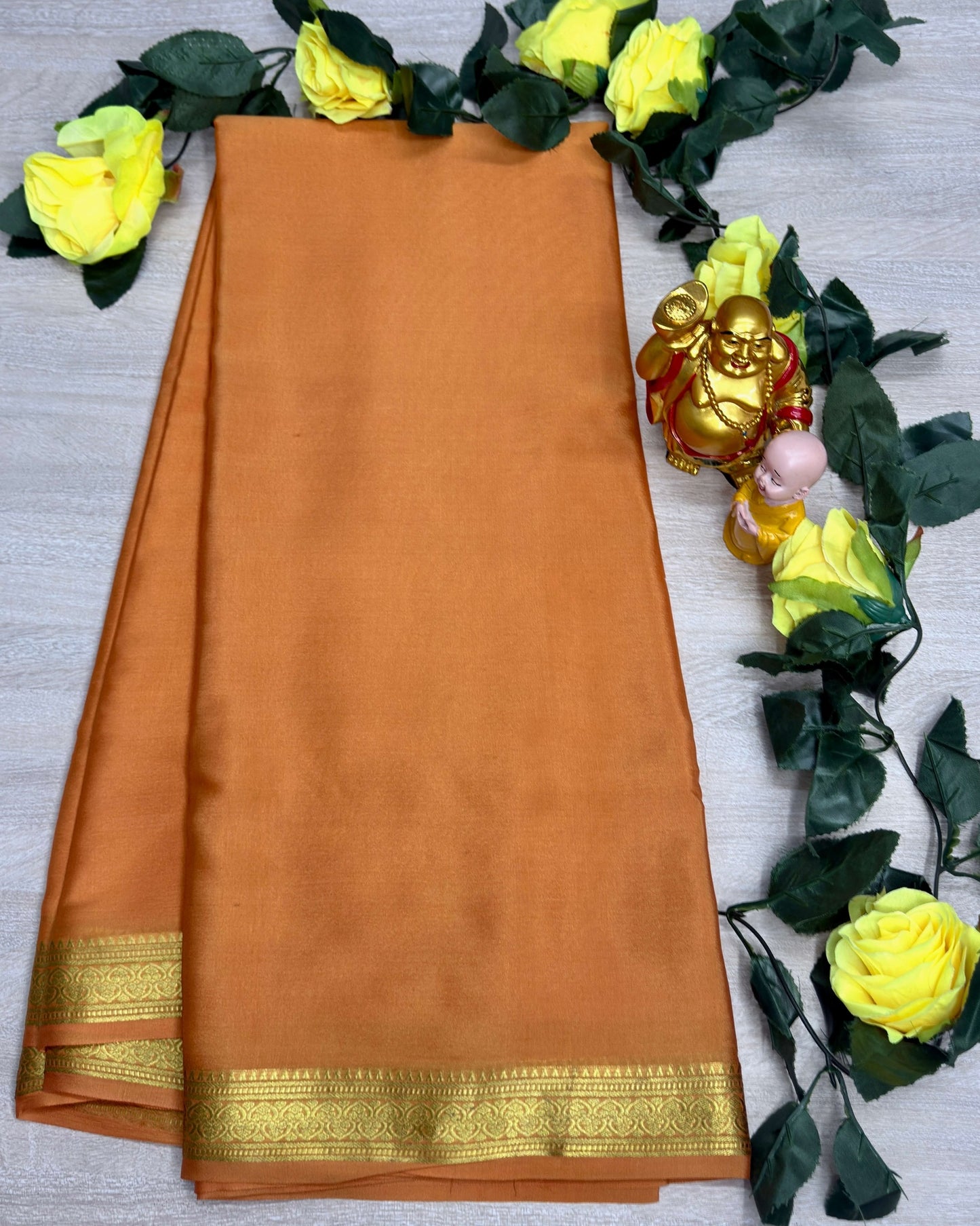 musted gold self 60gsm pure mysore silk