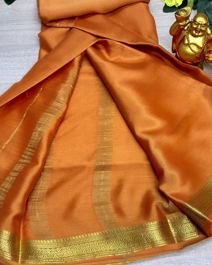 musted gold self 60gsm pure mysore silk