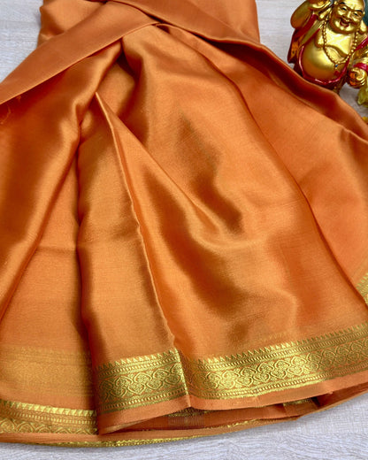 musted gold self 60gsm pure mysore silk