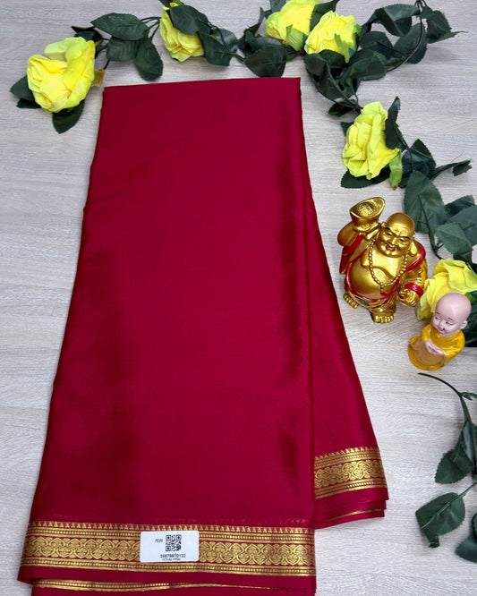 oil Red self 60gsm pure mysore silk