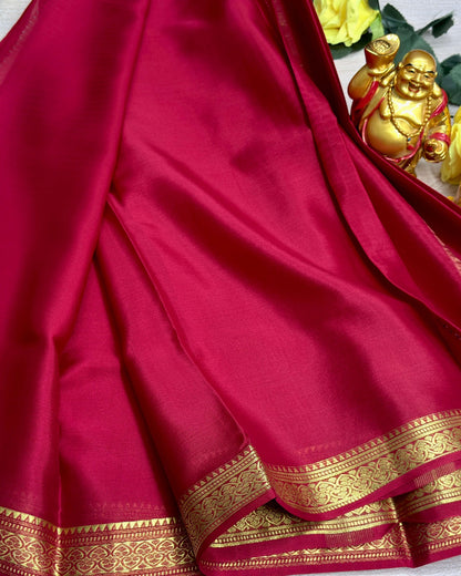 oil Red self 60gsm pure mysore silk