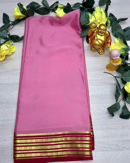 gajari with red 60gsm pure mysore silk