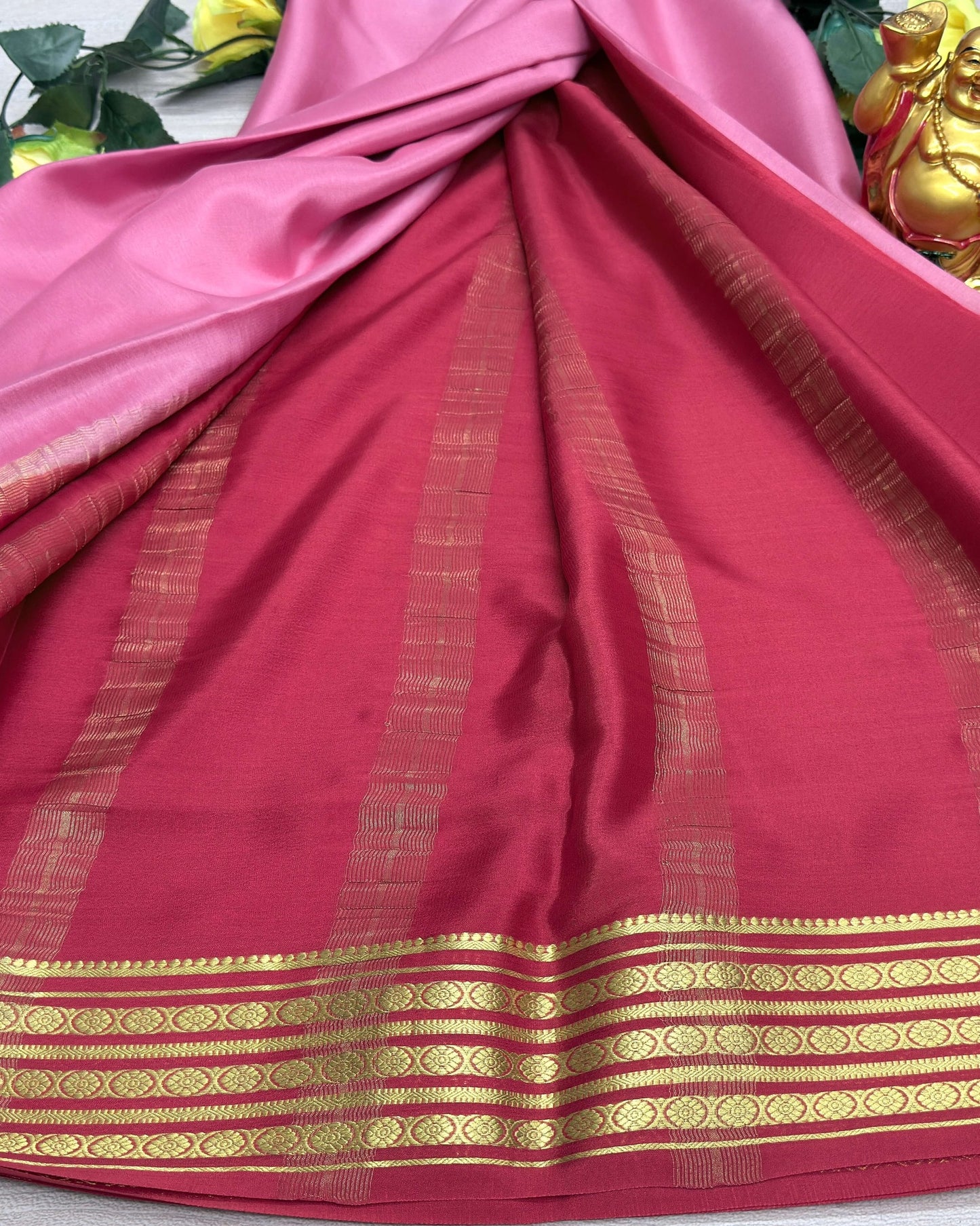 gajari with red 60gsm pure mysore silk