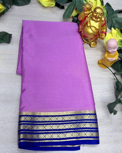 purple with royal blue 60gsm pure mysore silk