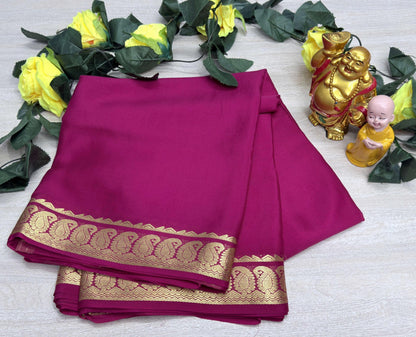 pink self 75gsm pure mysore silk