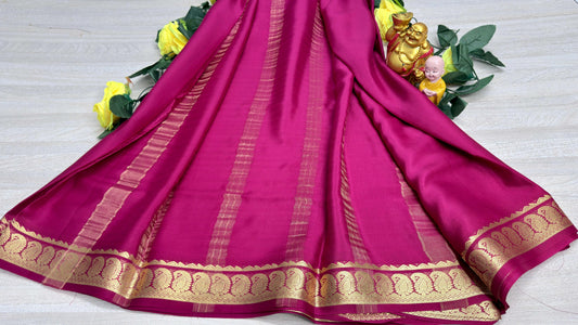 pink self 75gsm pure mysore silk