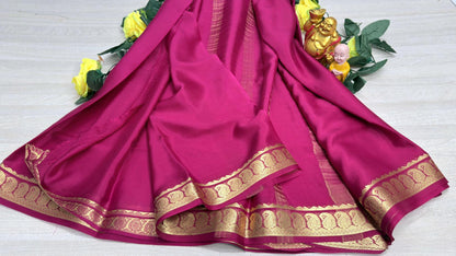 pink self 75gsm pure mysore silk