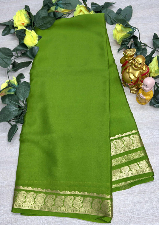 green self 75gsm pure mysore silk