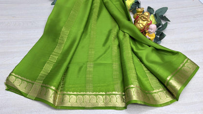 green self 75gsm pure mysore silk