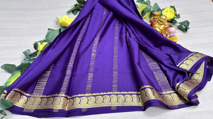 volite blue self 75 gsm pure mysore silk