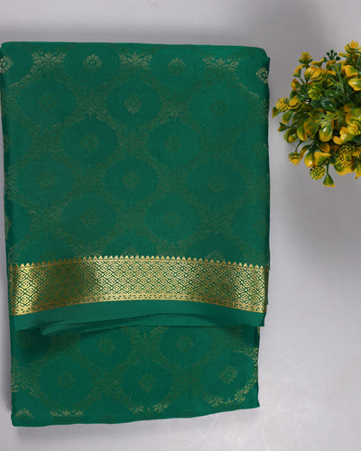 Light green   brocade butta  pure mysore silk