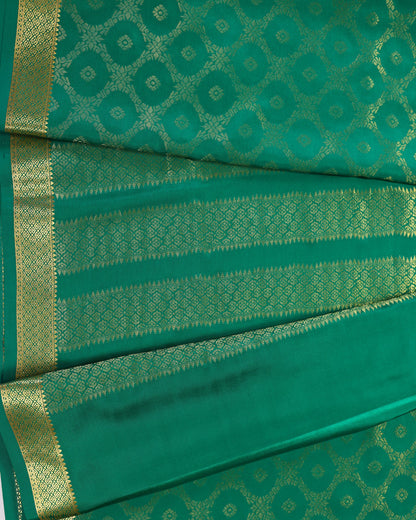 Light green   brocade butta  pure mysore silk