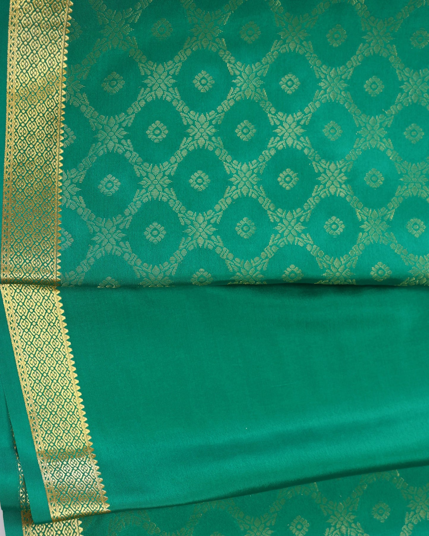 Light green   brocade butta  pure mysore silk