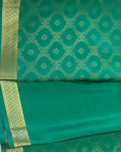 Light green   brocade butta  pure mysore silk