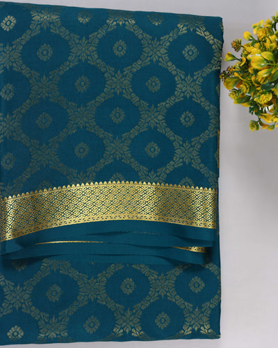 Rama green  brocade butta  pure mysore silk